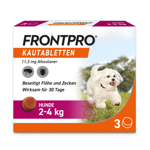 FRONTPRO Kautabletten für Hunde (2-4 kg)