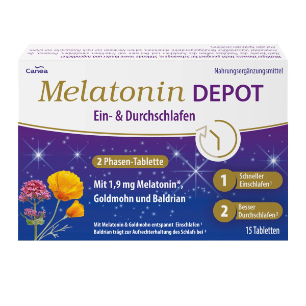Melatonin DEPOT Ein- & Durchschlafen 2 Phasen-Tablette